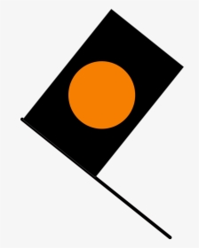 Black/orange Flag Svg Clip Arts - Bandeira Preta Com Circulo Laranja, HD Png Download, Free Download