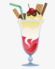 Ice Cream, Cup, Summer, Glass, Wafer, Sweet, Dessert - Ice Cream Shake Clip Art, HD Png Download, Free Download