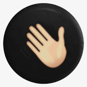 Waving Hand Wave Text Emoji - Hand Waving Black Background, HD Png Download, Free Download