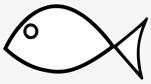 Drawing Of Fish - Simple Fish Clipart Black And White, HD Png Download, Free Download