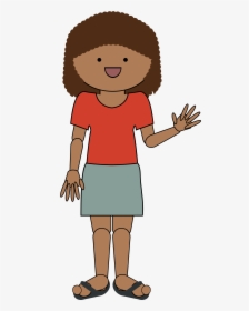 Transparent Waving Hand Emoji Png - Girl Waving Hi Cartoon, Png Download, Free Download