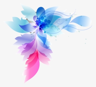 Colorful Abstract Flowers Png Download - Watercolor Flowers Transparent Blue, Png Download, Free Download