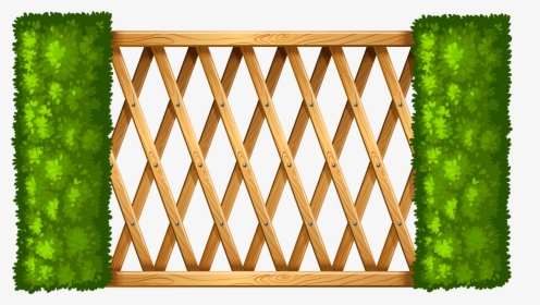 Wooden Fence With Plants Png Clipart - Wood Fence Clipart Png, Transparent Png, Free Download