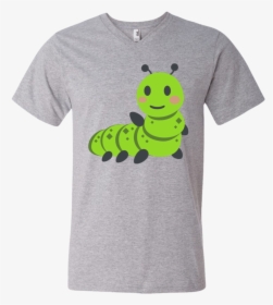 Waving Caterpillar Emoji Men"s V Neck T Shirt - T-shirt, HD Png Download, Free Download