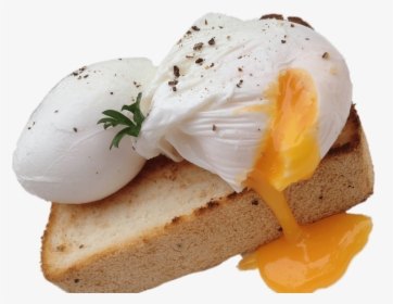 Poached Eggs On Toast - Poached Egg In Cling Film, HD Png Download, Free Download