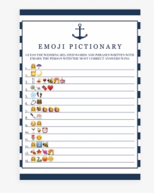Anchor Bridal Shower Emoji Pictionary Game Printable - Free Printable Baby Shower Emoji Pictionary Answer, HD Png Download, Free Download