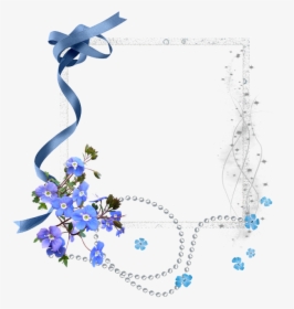 Cluster, Blue, Framework, Frame, Pearl, Flowers - Transparent Blue Flowers Png, Png Download, Free Download