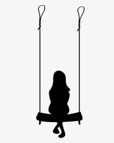 Samurai Clipart Silhouette - Girl Sitting On Swing Silhouette, HD Png Download, Free Download