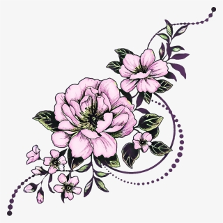 Flower Tattoo Clipart, HD Png Download - kindpng