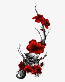 Owl And Rose Tattoo Designs For Females Clipart , Png - Owl And Rose Tattoo Designs, Transparent Png, Free Download