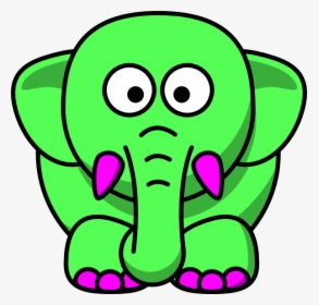 Elephant Clipart Green - Cartoon Of An Elephant, HD Png Download, Free Download