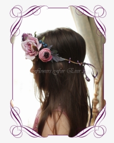 Silk Artificial Floral Hair Crown Halo, For Wedding, - Flower Girl Basket For Wedding, HD Png Download, Free Download