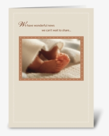 2814 Pregnancy Announcement Baby Feet Greeting Card - Daughter Having Baby Card, HD Png Download, Free Download