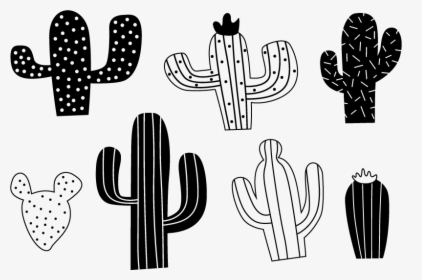 Black And White Cacti Wall Stickers - Logo Stickers Black And White, HD Png Download, Free Download