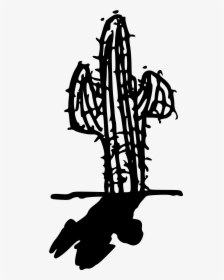 Cactus With Shadow Clip Arts - Shadow Black And White Clipart, HD Png Download, Free Download