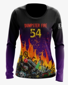 Dumpster Fire Dark Long Sleeve Jersey - Sleeve, HD Png Download, Free Download