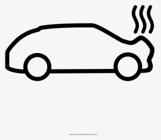 Car Accident Coloring Page - Car Side View Drawing, HD Png Download, Free Download