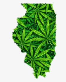 Map Of Illinois Marijuana Leaves - Vestido De Noiva De Maconha, HD Png Download, Free Download