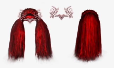 Crown Clipart Maroon - Red Long Hair Png, Transparent Png, Free Download