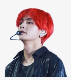 Taehyung Png Red Hair , Png Download - Bts V Red Hair Png, Transparent Png, Free Download
