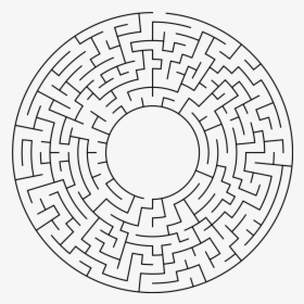 Circle Maze Black And White, HD Png Download, Free Download