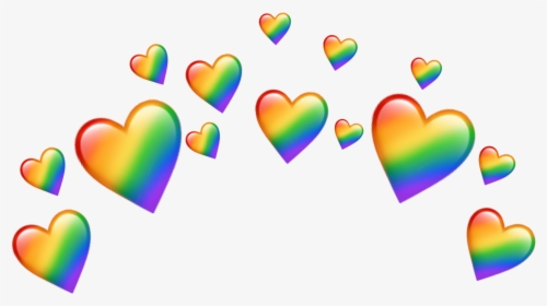 Transparent Crown Emoji Png - Rainbow Heart Crown Png, Png Download, Free Download