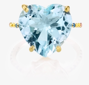Blue Topaz And Rainbow Heart Ring - Engagement Ring, HD Png Download, Free Download