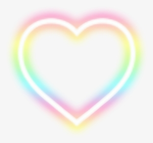 #rainbow #heart #love - Corazon Blanco Neon Png, Transparent Png, Free Download