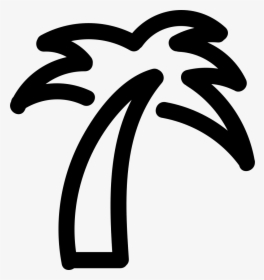 palm tree black and white outline