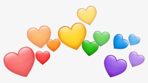#hearts #heart #rainbow #crown #heartcrown #bubble - Rainbow Heart Crown Png, Transparent Png, Free Download