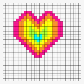Perler Bead Rainbow Heart Perler Bead Pattern / Bead - Pixel Art Logo Deadpool, HD Png Download, Free Download