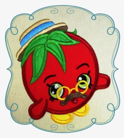 Shopkins Tomato Applique Machine Embroidery Design - Cartoon, HD Png Download, Free Download