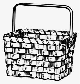 Picnic Basket Clip Art Tumundografico Wikiclipart - Basket Clipart Black And White, HD Png Download, Free Download