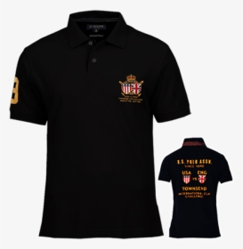 ~us Polo Assn Black Polo Tshirt With Embroidery On - Us Polo T Shirts Back Printed, HD Png Download, Free Download