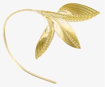 Gold Decorative Leaves Png Clipart - Gold Leaf Transparent Background, Png Download, Free Download