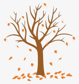 Trees Without Leaves Coloring Pages - Tree With Leaves Falling Off, HD Png Download, Free Download