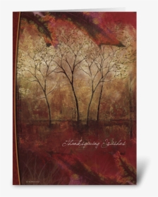 Painted Fall Trees Thanksgiving Card Greeting Card - Picture Frame, HD Png Download, Free Download