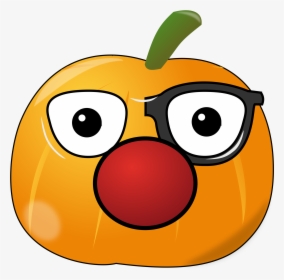 Clowny Pumpkin - Cute Cartoon Pumpkin Halloween Face, HD Png Download, Free Download