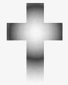 Halftone Christian Cross Clip Art - Halftone Cross, HD Png Download, Free Download