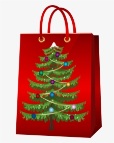 Christmas Gift Bag With Christmas Tree Png Clip Art - Christmas Gift Bag Clipart, Transparent Png, Free Download