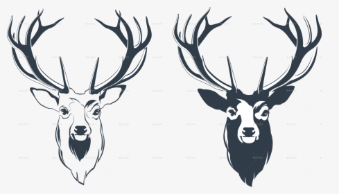 Male Red Deer Head By Sabina S Graphicriver - Deer Head Vector Png, Transparent Png, Free Download