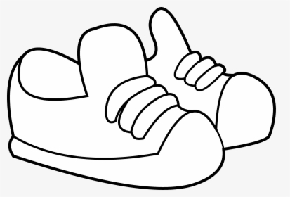 Shoe Print Clipart Free Clip Art On - Tennis Shoes Clipart Black And White, HD Png Download, Free Download