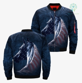 Patriotic Horse Over Print Jacket %tag Familyloves - Bative American Werewolf Sweater, HD Png Download, Free Download