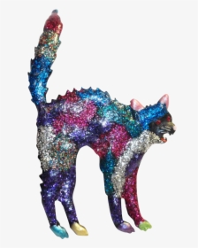 Jj Glitter Enamel Scaredy Cat Brooch - Cat, HD Png Download, Free Download