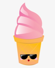 Cute Ice Cream Clipart Icecream Food Clip Art - Ice Cream Cone With Sunglasses, HD Png Download, Free Download