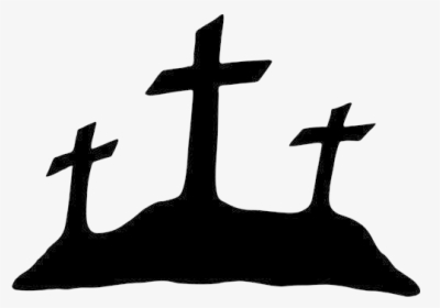 Hill Cross On Clipart Transparent Png - Three Crosses On A Hill Silhouette, Png Download, Free Download