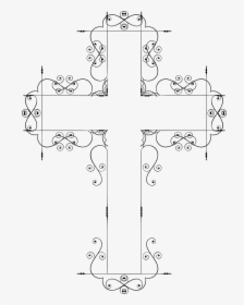 Crucifix Vector Fancy - Fancy White Cross Png, Transparent Png, Free Download