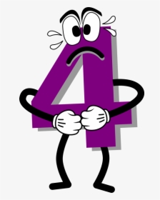 Scared Purple - 4 Number Clipart, HD Png Download, Free Download