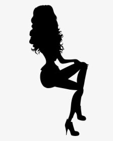 Woman Silhouette Sitting Clip Art - Silhouette Woman Sitting Down, HD Png Download, Free Download