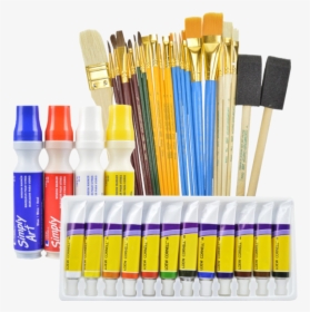 Art Supplies Value Pack Includes 12 Acrylic Paints - Brush, HD Png Download, Free Download